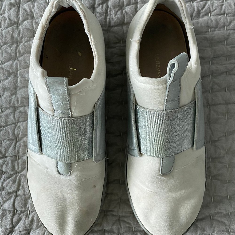 Stuart Weitzman White Slip On Sneaker